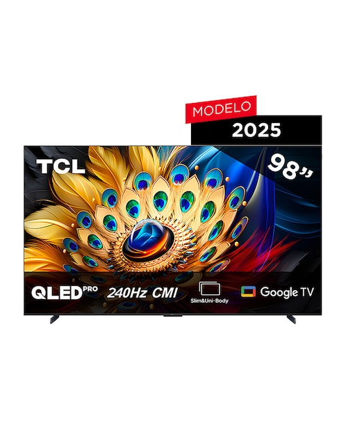 Pantalla Tcl QLED de 98 pulgadas 4K/UHD 98Q651G con Google TV