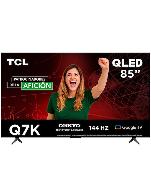 Pantalla Tcl QLED de 85 pulgadas 4K/UHD 85Q7K con Google TV