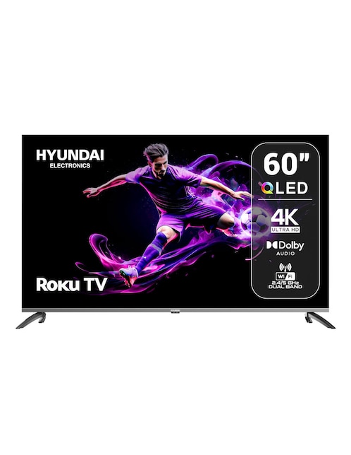 Pantalla Smart TV Hyundai QLED de 60 pulgadas 4K/UHD HYLED6007QR con Roku TV con AI Transparente