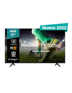 Pantalla Hisense LED 55A6H smart TV de 55 pulgadas 4K/UHD con Android TV