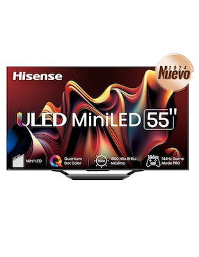 Pantalla Smart TV Hisense Mini LED De 55 Pulgadas 4K UHD 55U7N Con Google TV