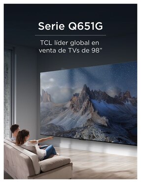 Pantalla Tcl QLED de 98 pulgadas 4K/UHD 98Q651G con Google TV