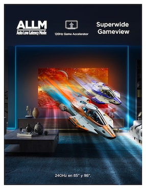 Pantalla Tcl QLED de 98 pulgadas 4K/UHD 98Q651G con Google TV