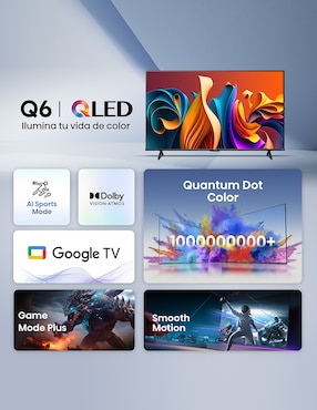 Pantalla Hisense QLED de 55 pulgadas 4K 55QD6N con Google TV