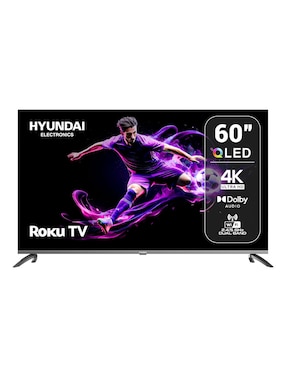Pantalla Smart TV Hyundai QLED de 60 pulgadas 4K/UHD HYLED6007QR con Roku TV con AI Transparente