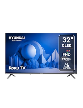 Pantalla Smart TV Hyundai Qled 32 pulgadas Full HD HYLED3258QR con Roku Tv