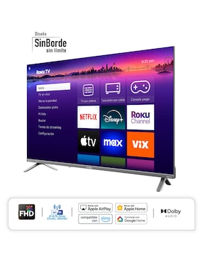 Pantalla Smart TV Hyundai Qled 32 pulgadas Full HD HYLED3258QR con Roku Tv