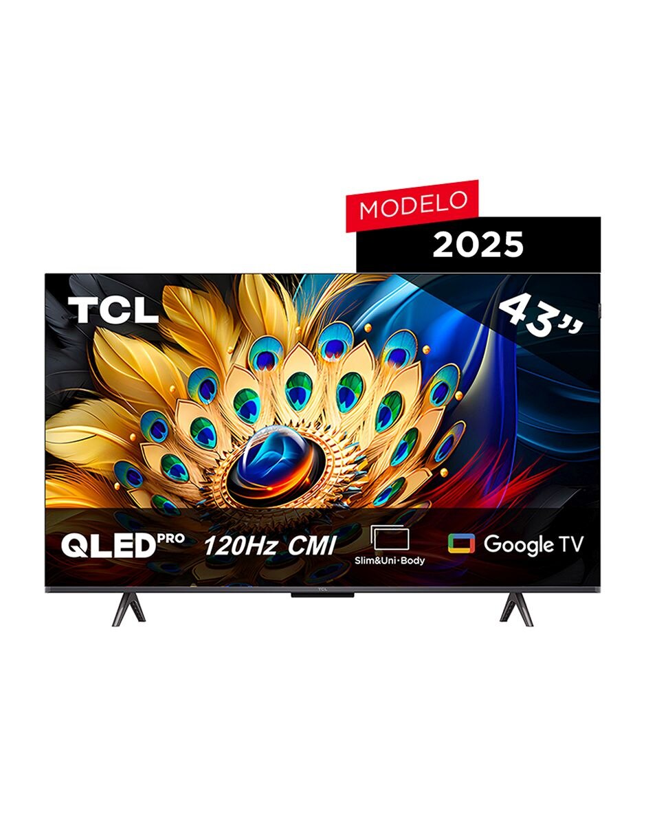 Pantalla TCL QLED de 43 pulgadas 4K UHD 43Q651G con Google TV