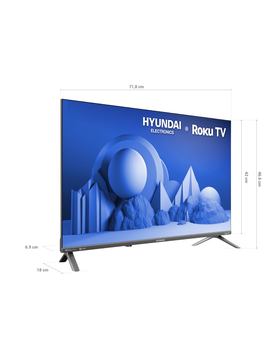 Pantalla Smart TV Qled 32 pulgadas Full HD HYLED3258QR con Roku Tv 8