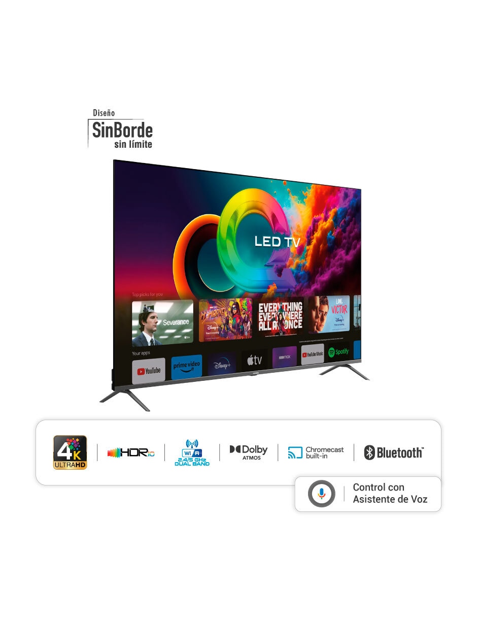 Pantalla Smart TV QLED 70 pulgadas 4K/UHD HYLED7007QG Google Tv 2