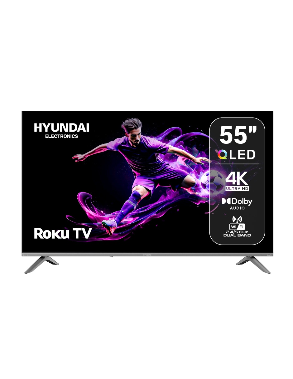 Pantalla Smart TV QLED de 55 pulgadas 4K/UHD HYLED5531QR con Roku TV 1
