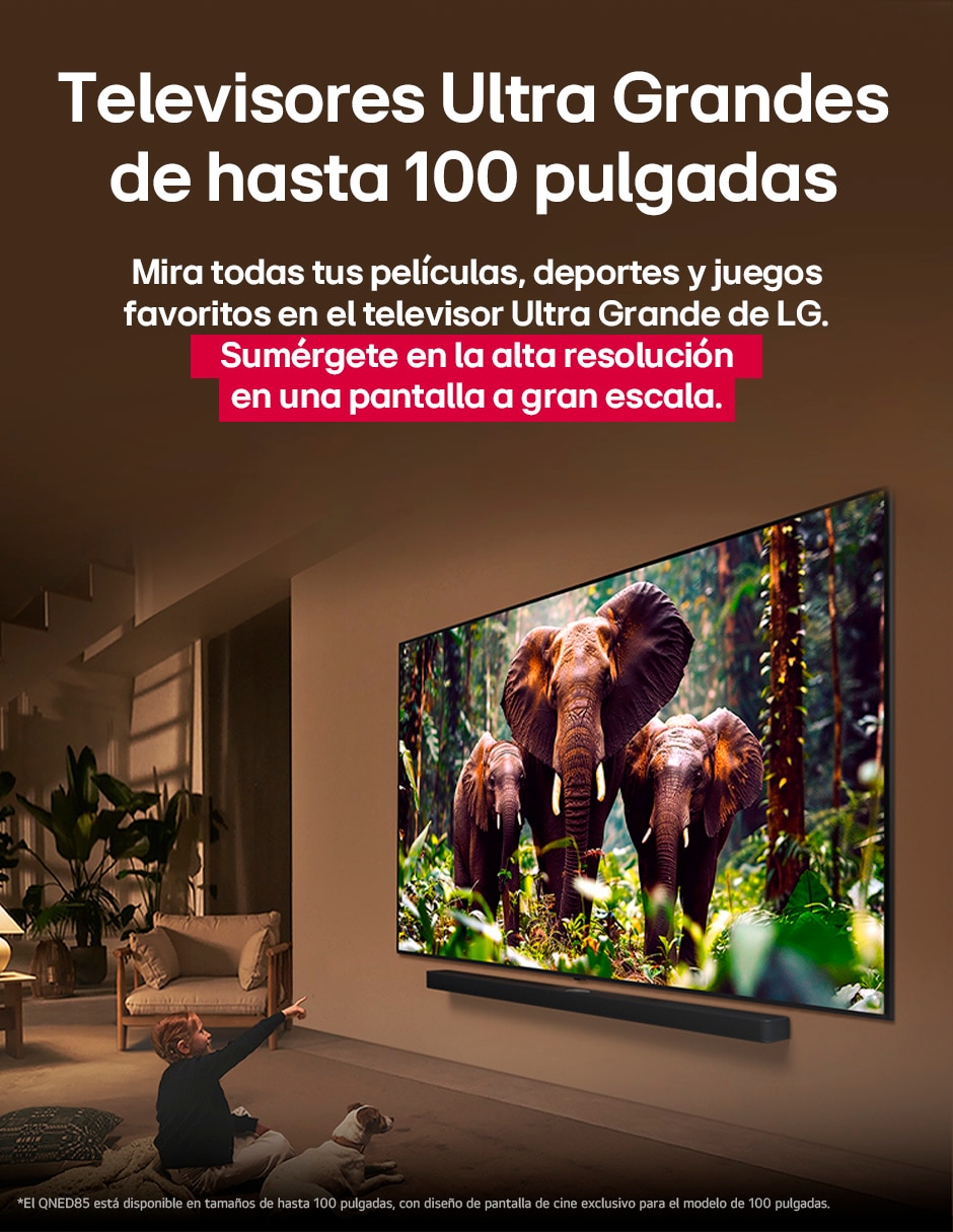 Pantalla smart TV QNED de 100 pulgadas 4K 100QNED86AS con evo AI 7