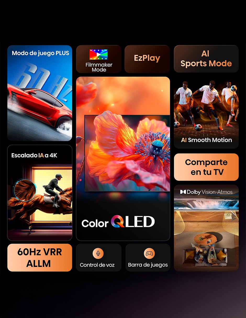Pantalla QLED de 85 pulgadas 4K/UHD 85QD6QV con Vidaa con AI Smooth Motion 10
