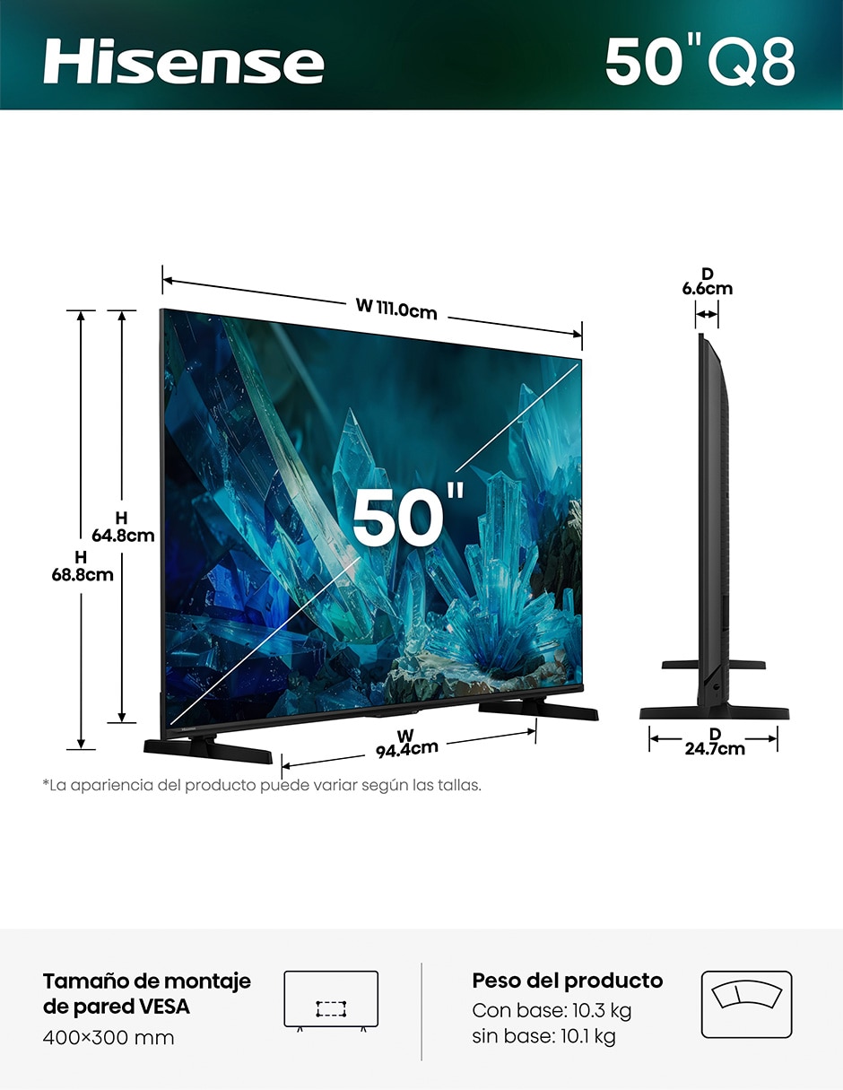 Pantalla Mini LED de 50 pulgadas 4K 50QD8SV 5